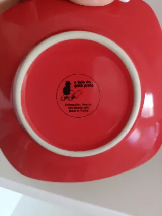 Juego 6 Tazas Café Porcelana Roja