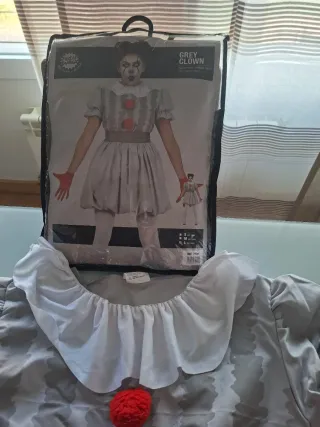 Disfraz payaso gris mujer talla L