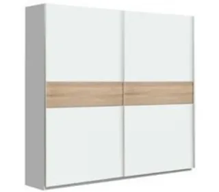 Armario grande blanco y madera