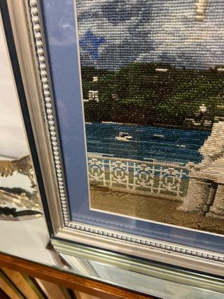 Cuadro Punto de Cruz Paisaje Marino  precioso