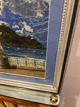 Cuadro Punto de Cruz Paisaje Marino  precioso