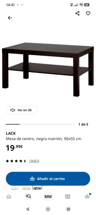 Mesa Ikea Negra Madera