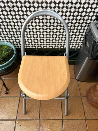 Silla alta plegable madera y metal