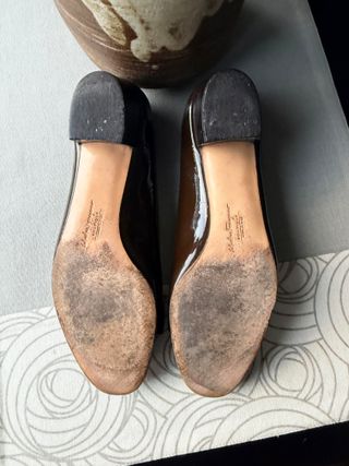 Salvatore Ferragamo Vara Marrón Vintage