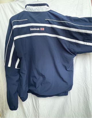 Giubbotto sportivo vintage Reebok blu e bianco