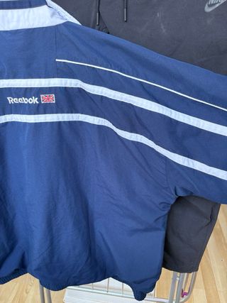 Giubbotto sportivo vintage Reebok blu e bianco