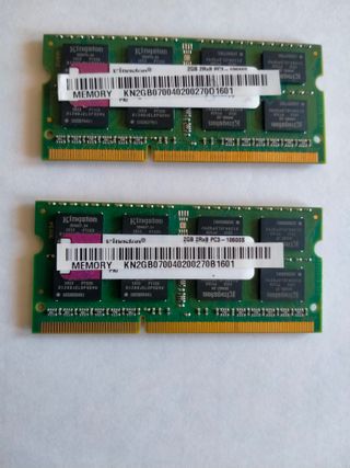 2 Memorias RAM Kingston 2GB PC3-10600