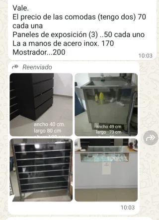 Mostrador y vitrinas expositoras tienda , cómodas,