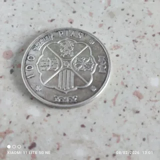 100 Pesetas Plata 1966 Franco