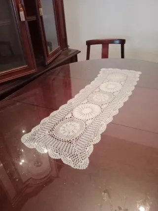 Mesa comedor redonda con 6 sillas