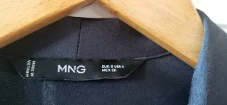 Vestido Mango satinado fiesta azul petroleo  XS