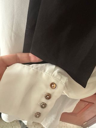 Camisa de vestir mujer lazo negro