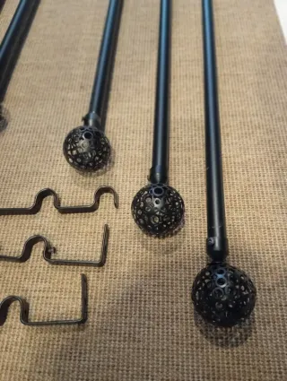 Barras cortina negras extensibles