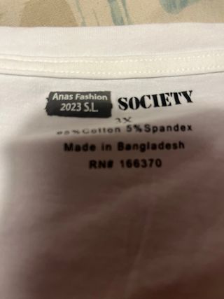 Camiseta Blanca Talla 3XL Manga Larga