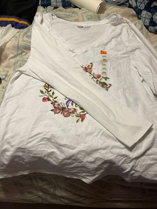 Camiseta Blanca Talla 3XL Manga Larga