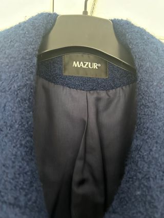 Abrigo Lana Virgen Marca : Mazur Talla 40 Azul
