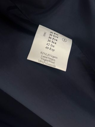 Abrigo Lana Virgen Marca : Mazur Talla 40 Azul