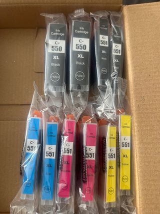 Pack 9 Cartuchos Tinta Canon C-550 C-551 XL