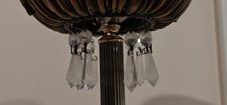 Lámpara de pie clásica metal y cristal