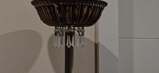 Lámpara de pie clásica metal y cristal