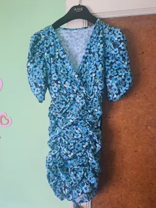 Vestido floral Shein azul y negro