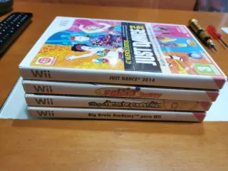 4 Juegos Wii: Just Dance, Fiestas, Big Brain Acade