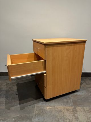Cajonera de madera 4 cajones con ruedas