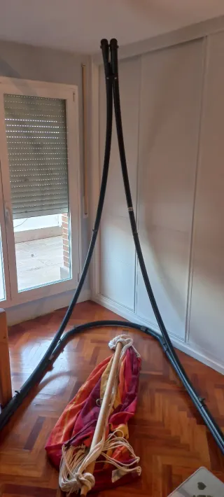 Hamaca de tela con soporte
