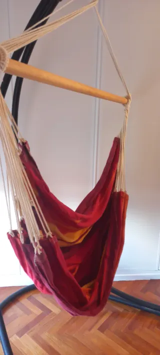 Hamaca de tela con soporte