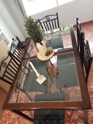Conjunto mesa y sillas hierro forjado