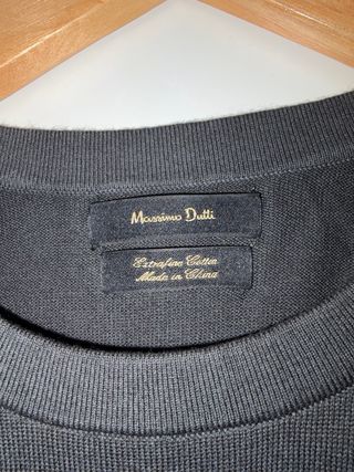 Camiseta Punto Massimo Dutti - Algodón - Verde