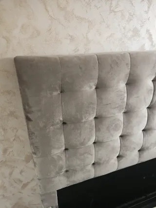 Cama canapé tapizada gris