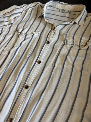 Camisa Hollister Rayas Azul Blanco