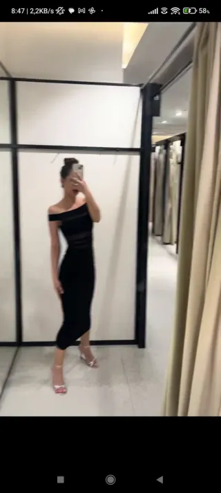 Vestido Zara Negro Talla L Nuevo con Etiquetas