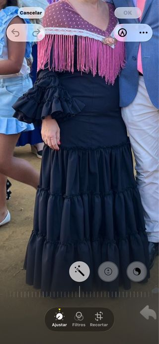 Traje de flamenca negro  talla 42