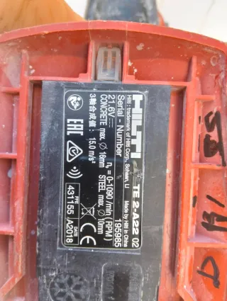 Taladro Hilti TE 2-A22