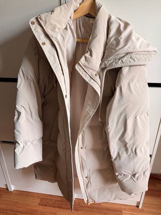 Plumífero Zara Beige Talla XXL
