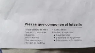 Futbolín de Juguete