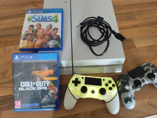 Consola PS4 Blanca + 2 Mandos + Juegos
