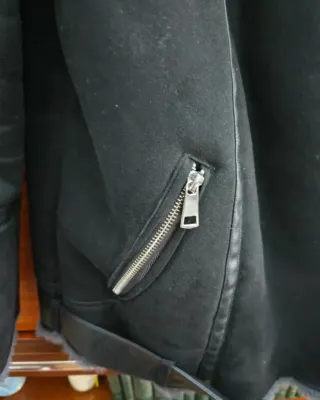 Chaquetón Zara ante negro Talla S