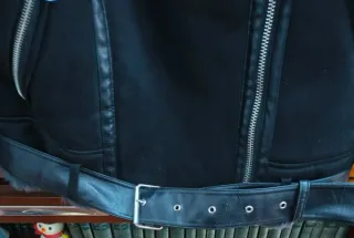 Chaquetón Zara ante negro Talla S