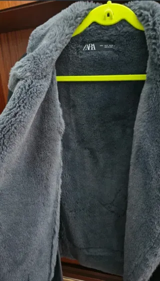 Chaquetón Zara ante negro Talla S