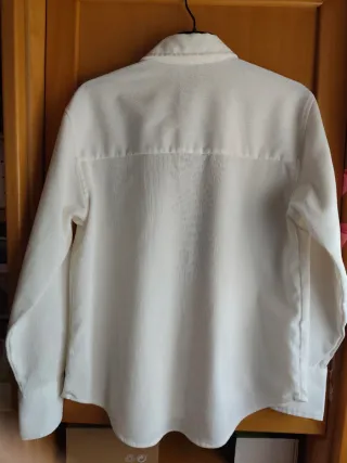 Camisa Zara micro pana blanca
