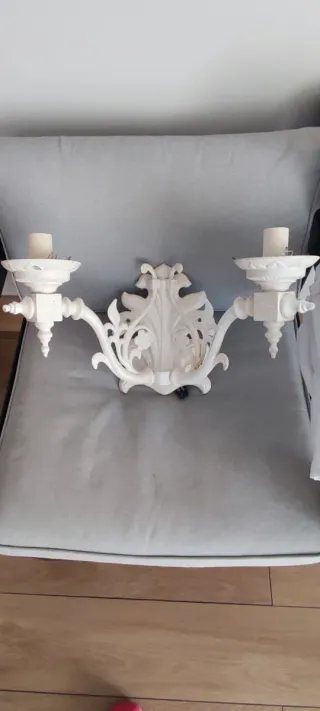 Aplique de pared antiguo blanco