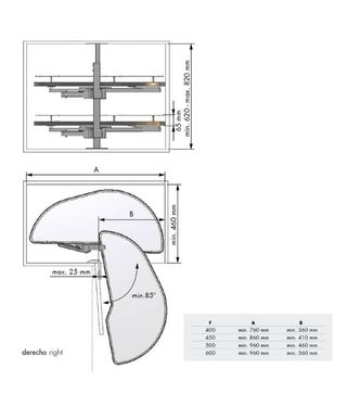 Bandeja extraíble para mueble de cocina