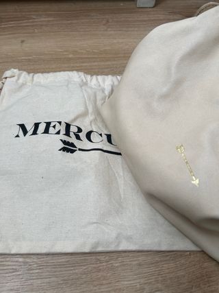 Bolso de piel Mercules beige y dorado