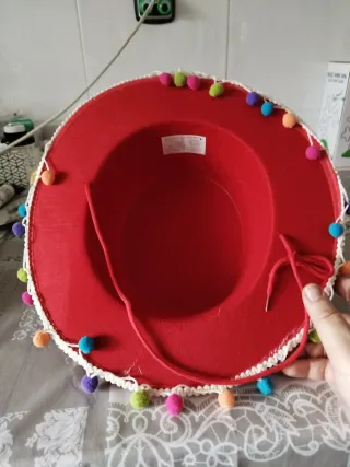 Complemento disfraz Sombrero Cordobés Rojo con Pom