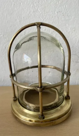 Aplique náutico vintage latón y cristal