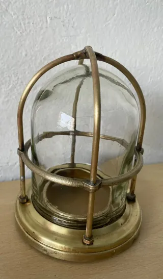 Aplique náutico vintage latón y cristal