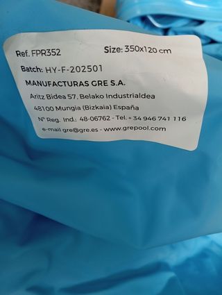 Liner Piscina 350x120cm Gre FPR352